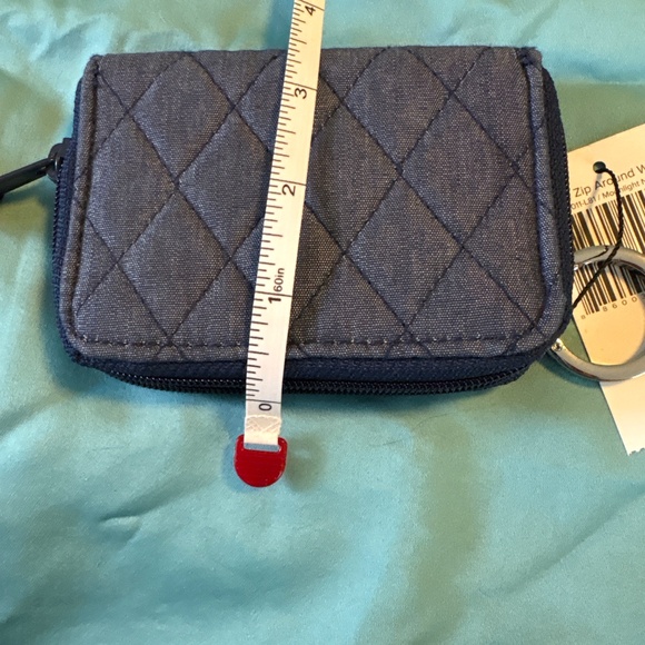 Vera Bradley, petite zip around wallet, navy. - Picture 2 of 3